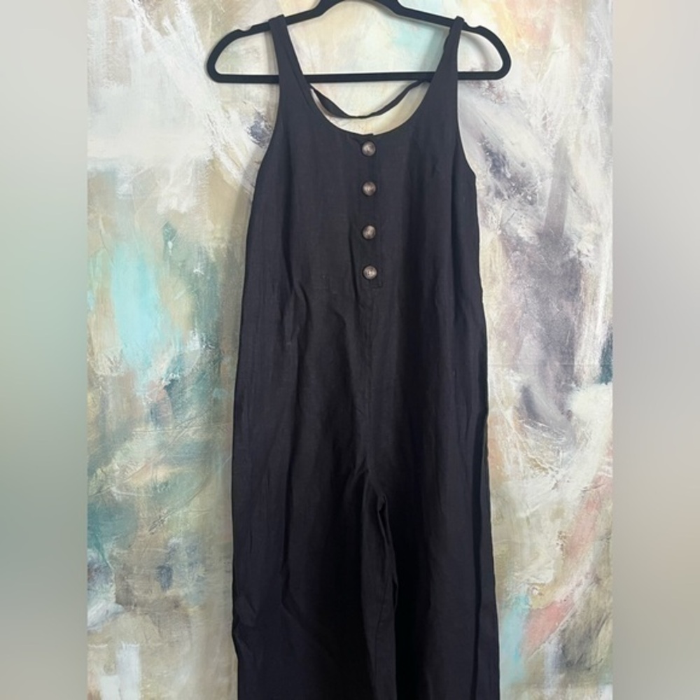 TopShop open back linen jumpsuit